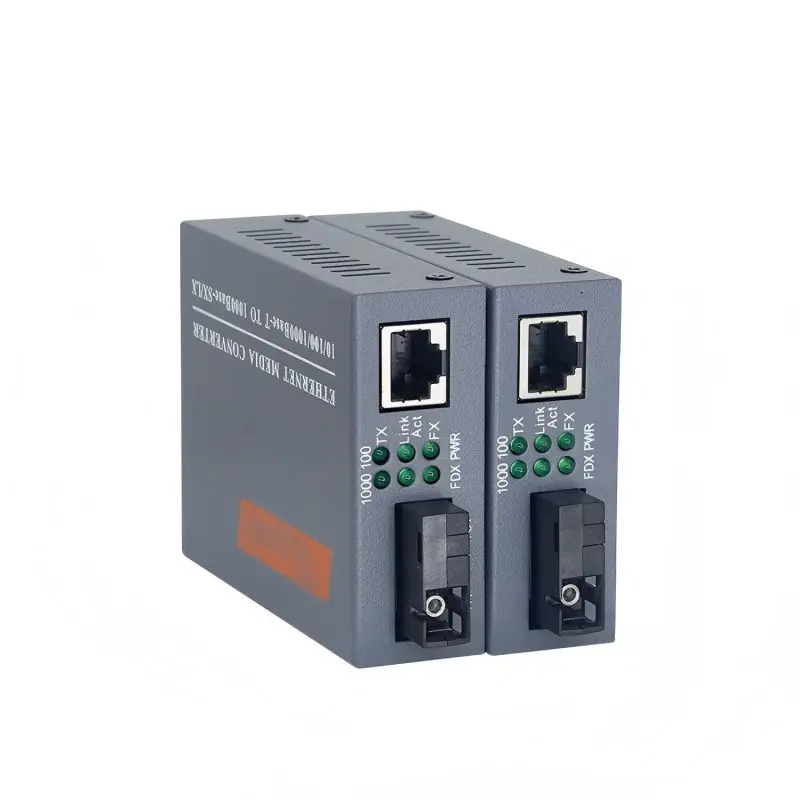 Gigabit Fiber Optical Media Converter HTB-GS-03 1000Mbps Single Fiber SC Port External Power Supply Optical fiber transmitter
