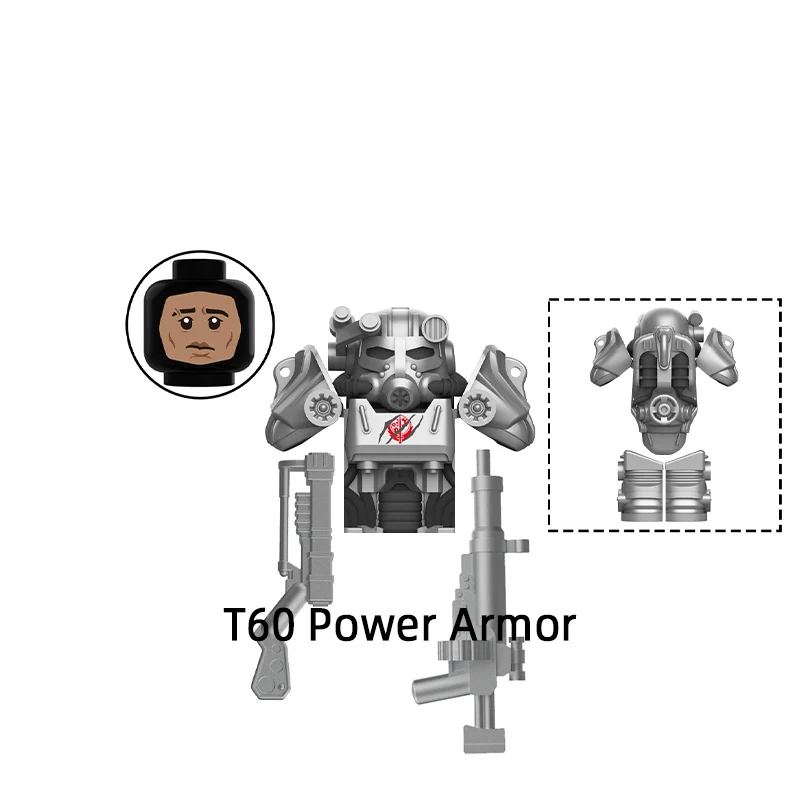T60 Power Armor Modellbausatz Geschenk Kinderspielzeug MY701-705 Geeignet für Film- und Fernseh-Enthusiasten zum Sammeln