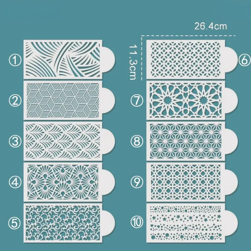 Fondant Cake Mesh Stamps Stencils Embossing for Decorating Tool Plastic Spray Mold Cake Lace Border Painting Wedding Party Decor