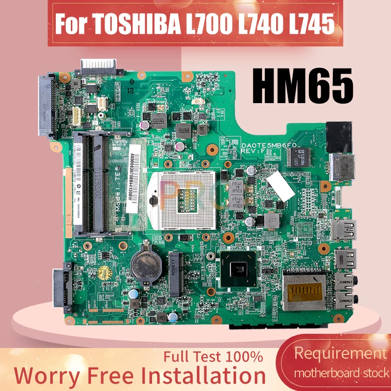 Imagem -02 - Placa-mãe do Portátil para Toshiba Da0te5mb6f0 A000093070 Hm65 L700 L740 L745