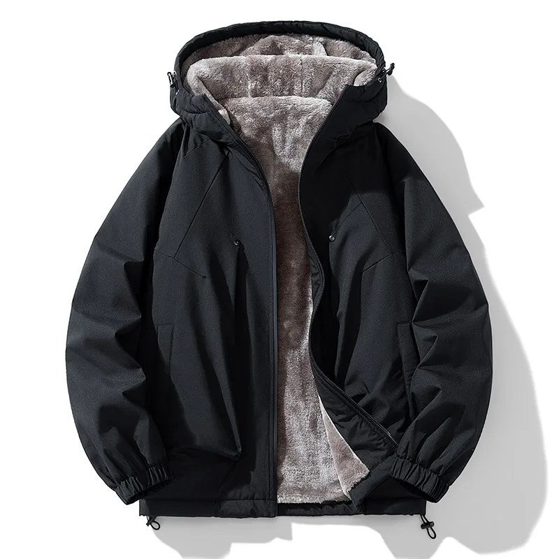 New Young Korean Edition Fashion Versatile Thick Coat Men'S Autumn Winter Hooded Outdoor Waterproof And Warm Cotton Jacket