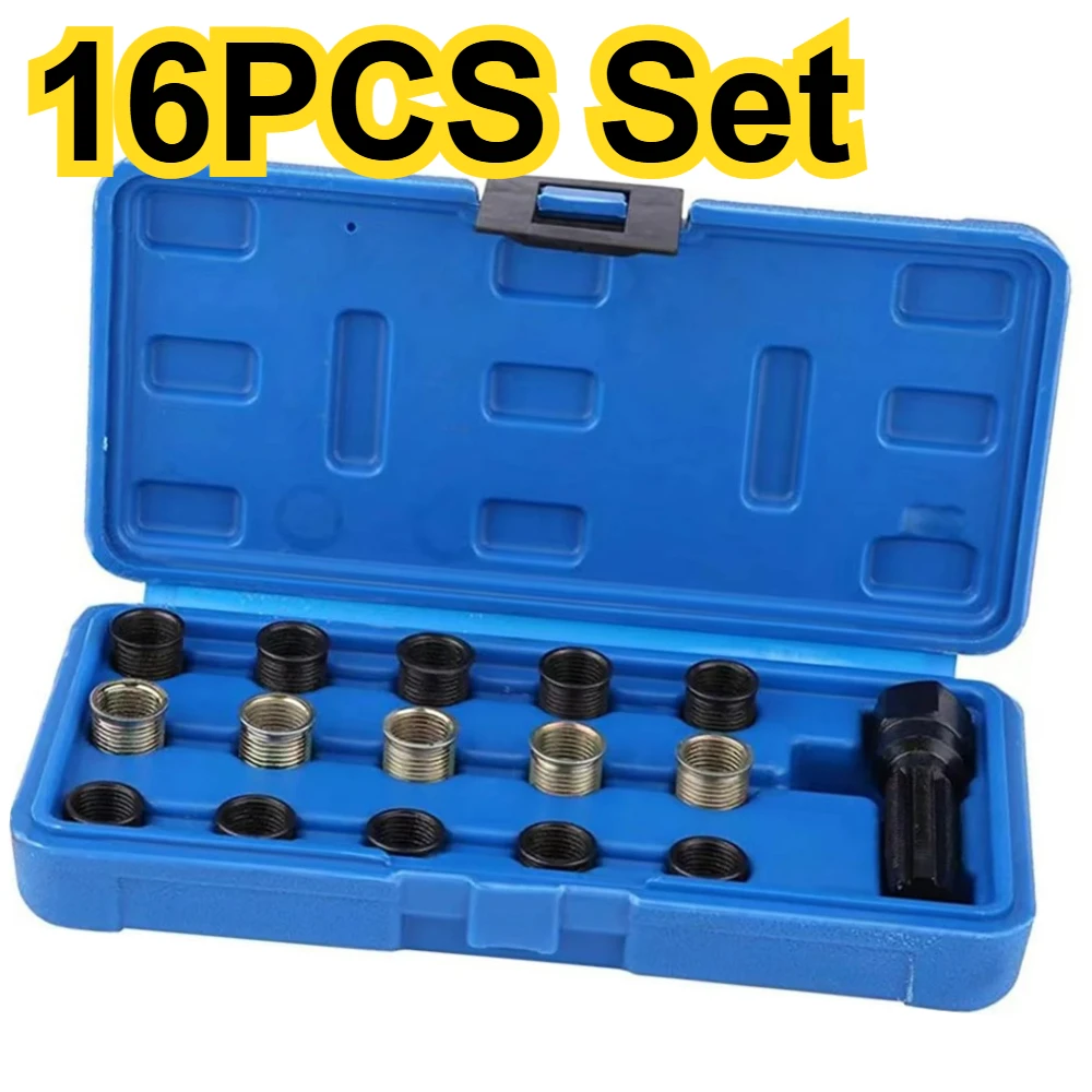 

16PCS Set of 14mm Spark Plug Thread Repairman M14*1.25 Special Tool for Repairing The Inner Hole of Spark Plugs