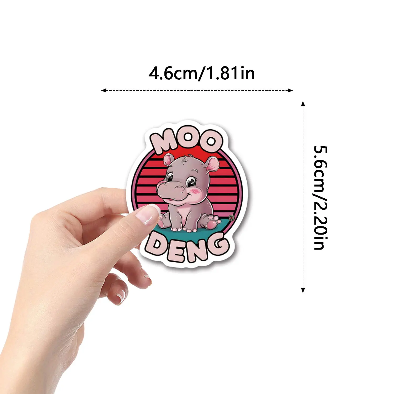 10/50PCS การ์ตูนสัตว์น่ารักฮิปโปมู เด็งกราฟฟิตี้สติกเกอร์ส่วนบุคคลตกแต่งสกู๊ตเตอร์ตู้แล็ปท็อปโต๊ะจักรยาน