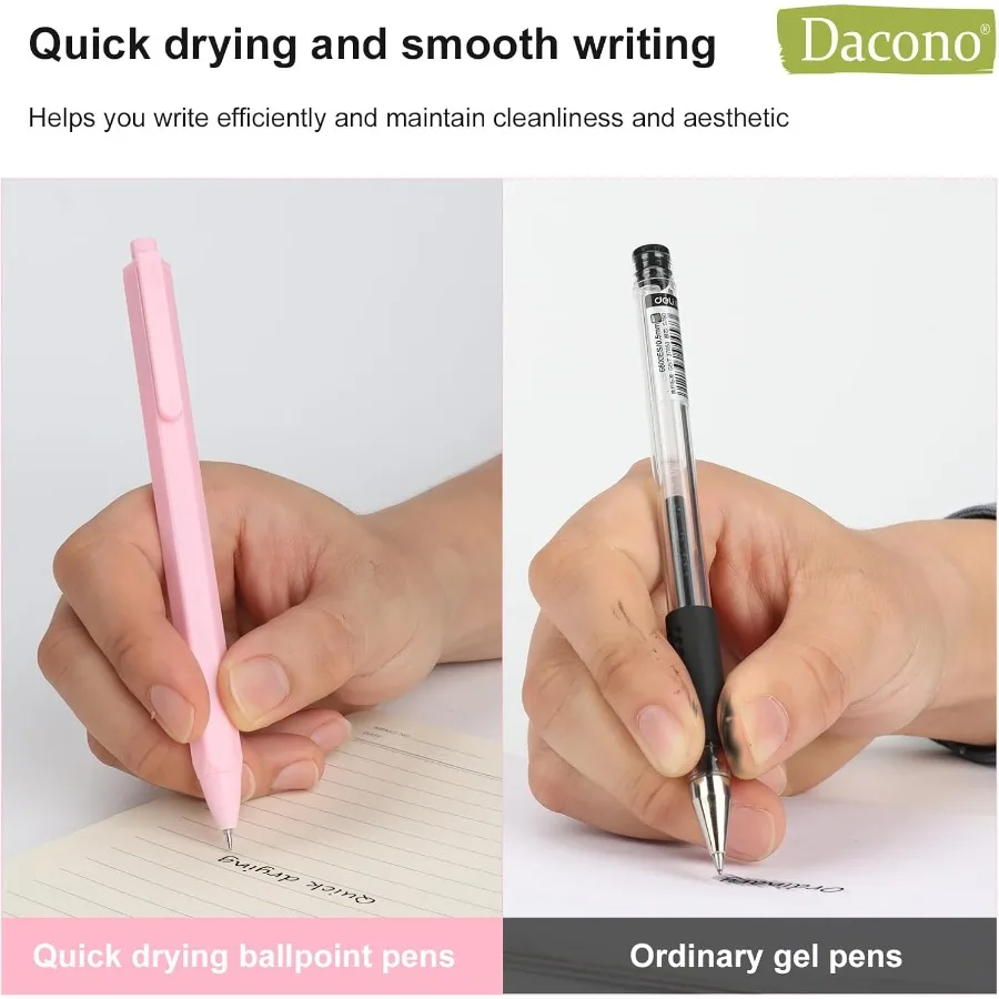 أقلام حبر جاف جمالية معكرون الوردي الباستيل الرول الكرة أقلام 0.5 مللي متر قابل للسحب حبر جل أقلام الحبر الأسود لطيف قلم بسن بلية حزمة