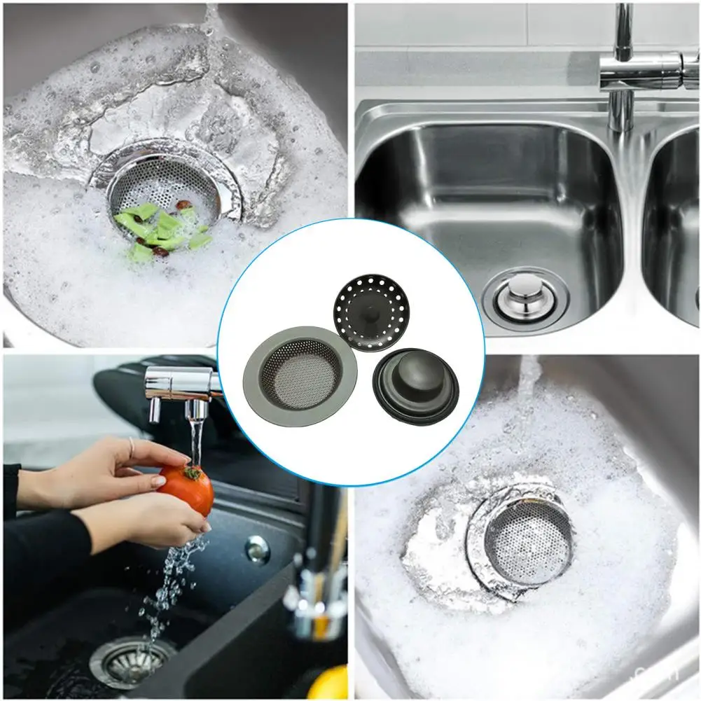 Replacement Sink Filters Stainless Steel Sink Filter Set with Drain Strainer Stopper Combo for Kitchen for Efficient