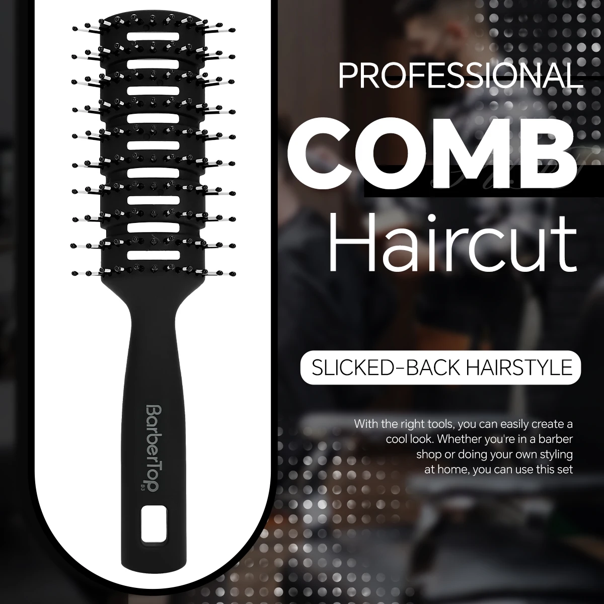 

BABERTOP Barber Hair Dyeing Cutting Coloring Brush with Anti-Scalding Fish Bone Shape Comb Man's Hairstyling Tool