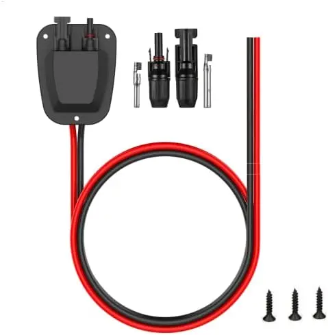 

Solar Roof Entry Gland with 10AWG Cable for RV, Van, Campervan – Weatherproof Solar Connector Housing