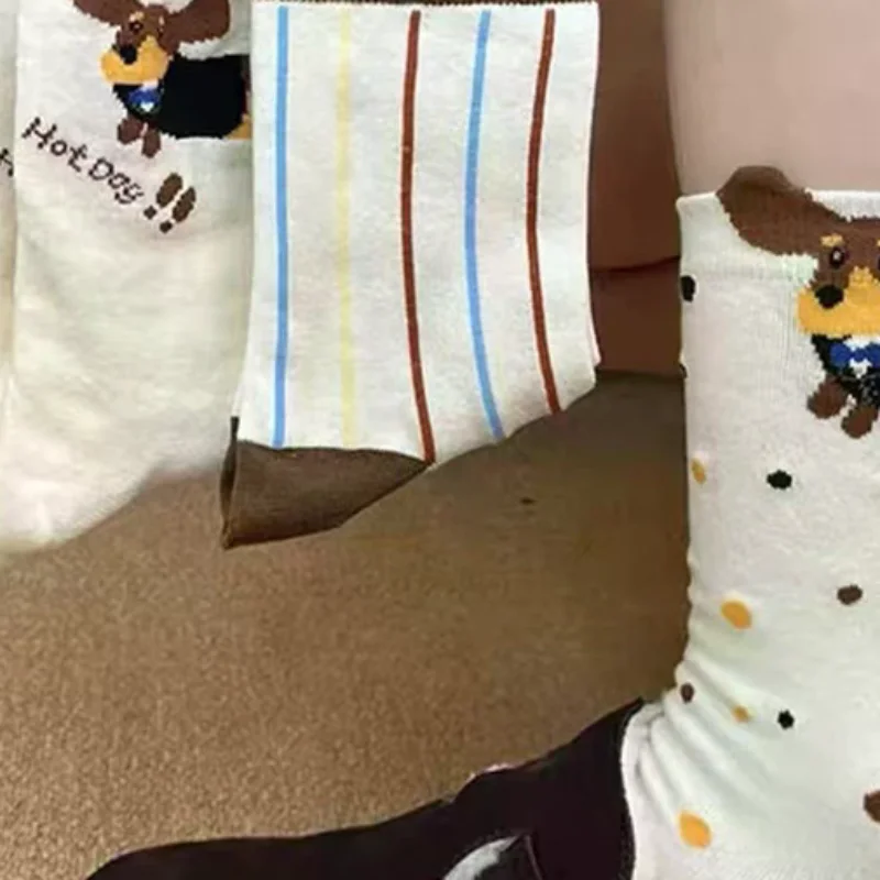 

1 Pair Funny Dachshund Animal Cotton Socks Sausage Dog Cartoon Print Socks Autumn Winter Warm Sock Cute Couple Sock