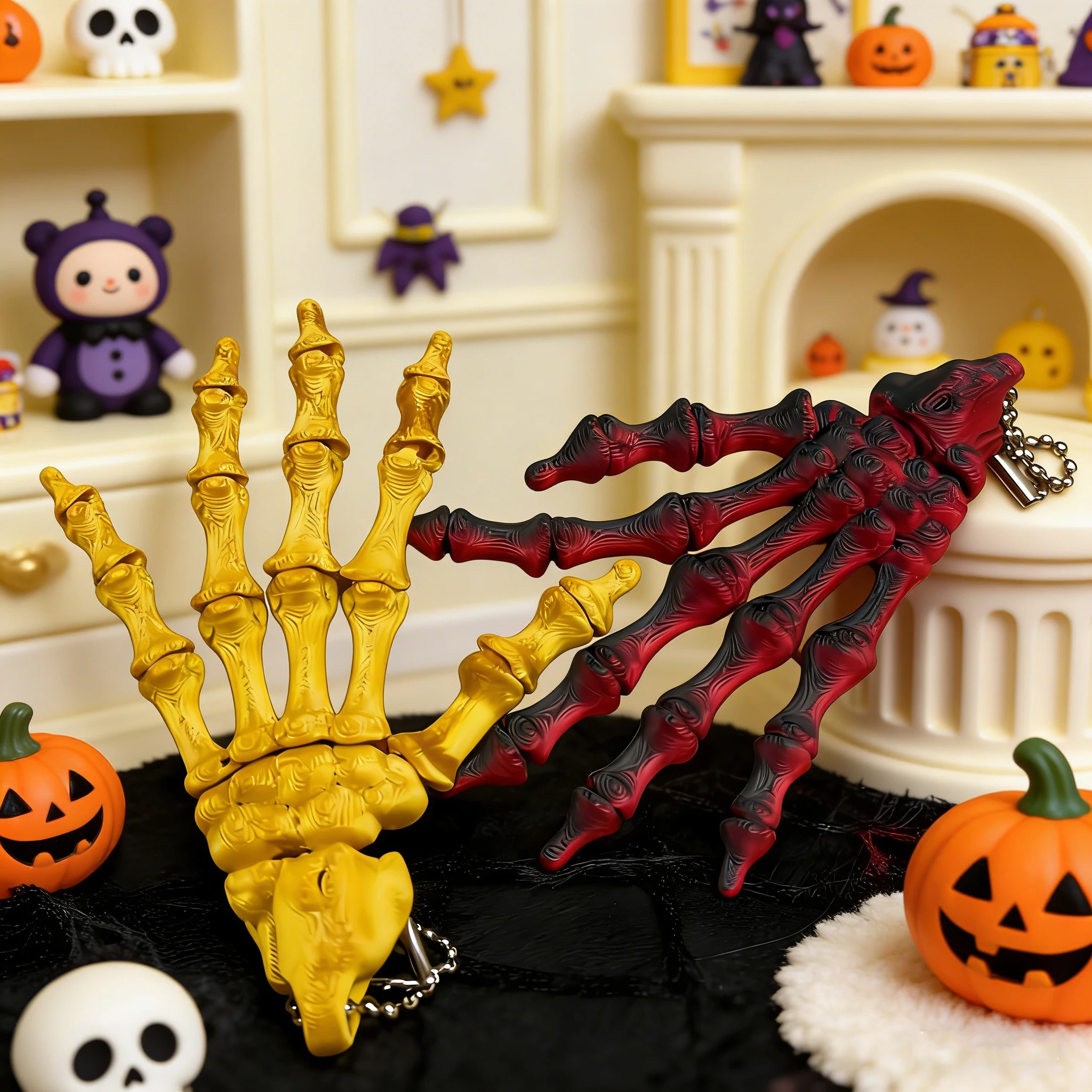 3Dprinted skeleton palm, exquisite craftsmanship Halloween and Easter holiday gift suitable for desktop, car decoration creative