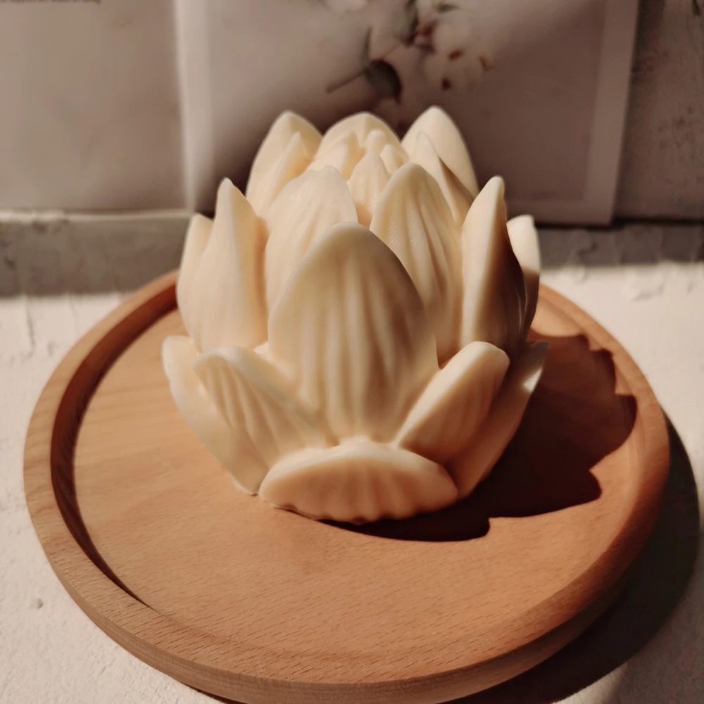 

Big Size Lotus Flower Candle Silicone Mold DIY Home Decorative Pretty Flower Soy Wax Mould Dinner Scented Aroma Candle Molds