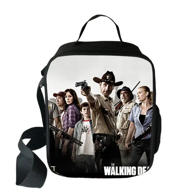 Trendy Youthful The Walking Dead 3D Print Crossbody Insulated Handbags Ice Bags Lunchbox Thermal insulation Food Lunch Bag