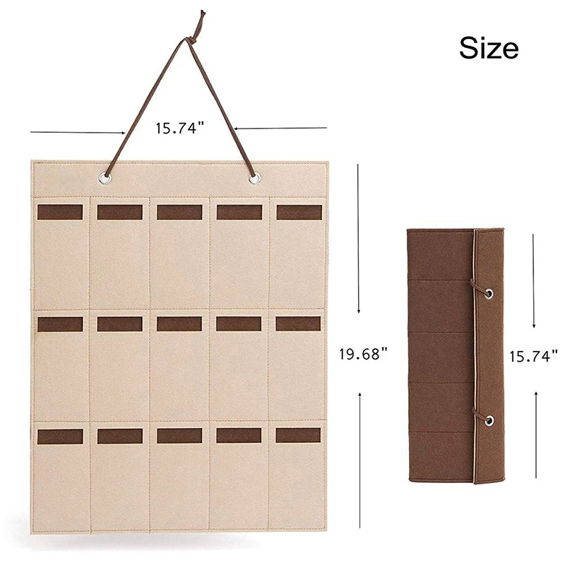 15 Slots Felt Eyeglasses Stand Holder For Sunglasses Glasses Storage Display Hanging Bag Wall Pocket Storage Box Organizer