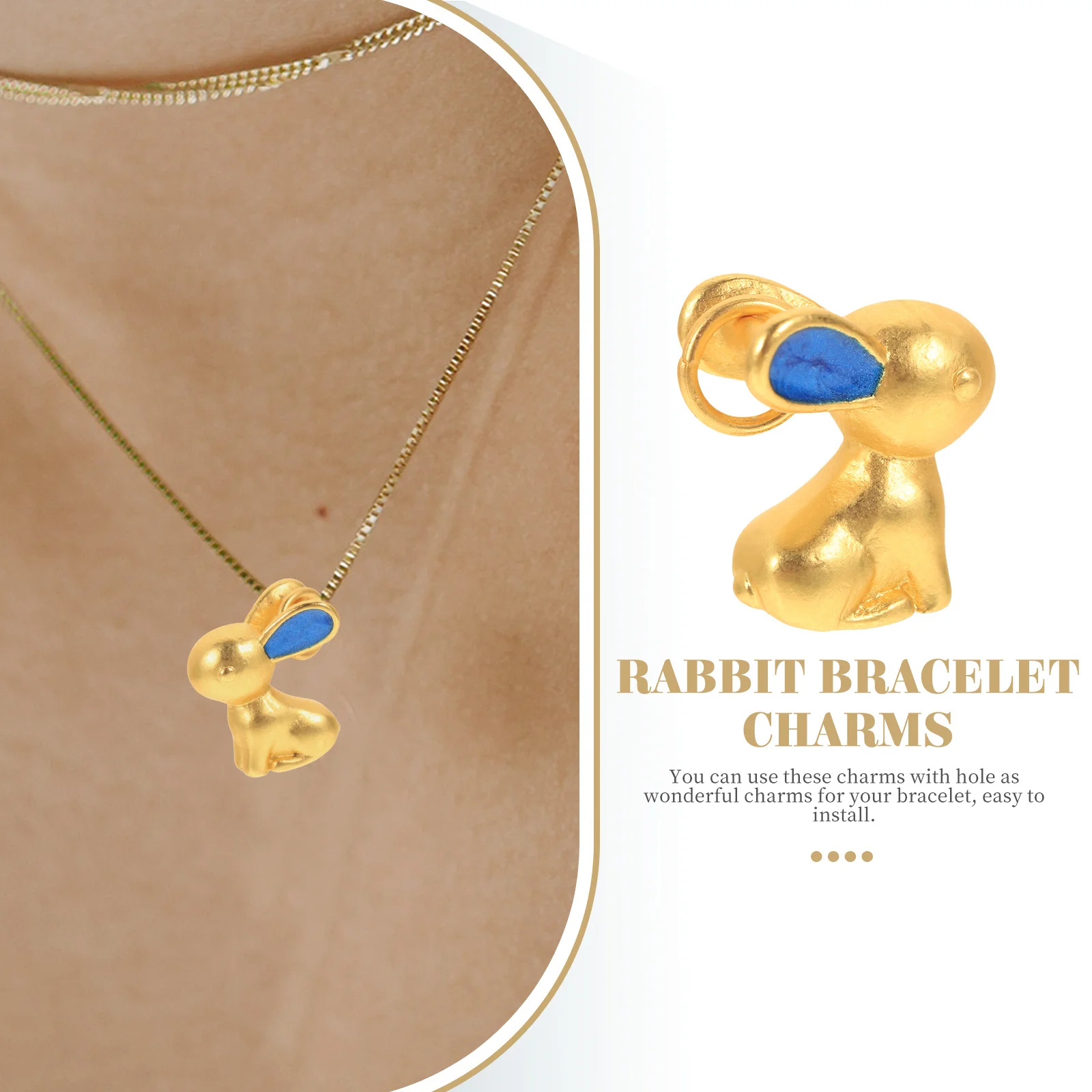 

6Pcs Rabbit Charms Jewelry Making Alloy Pendants DIY Bracelet Necklace Keychain Accessories Creative DIY Jewelry Supplies