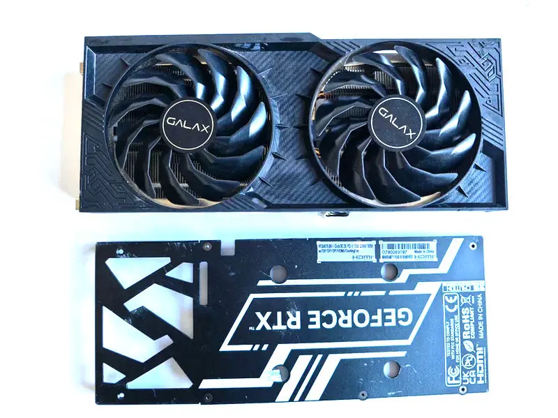 

Кулер для видеокарты GALAX RTX 4070 SUPER 12GB с двумя вентиляторами и задней панелью