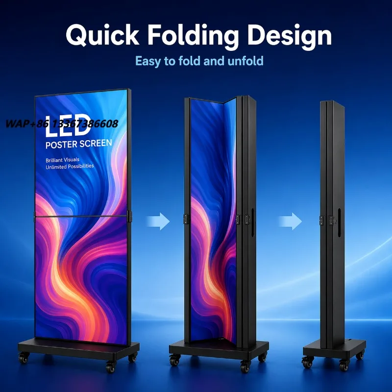 P2 P2.5 LED Poster Display Indoor Advertising Screen Floor Standing Digital Signage for Mall