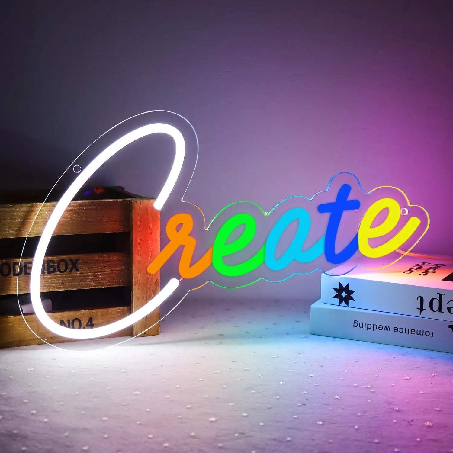 Create Neon Sign USB Dimmable LED Light for Home Office Creative Studio Bedroom Dorm Living Room Wall Decor Gifts Night Light