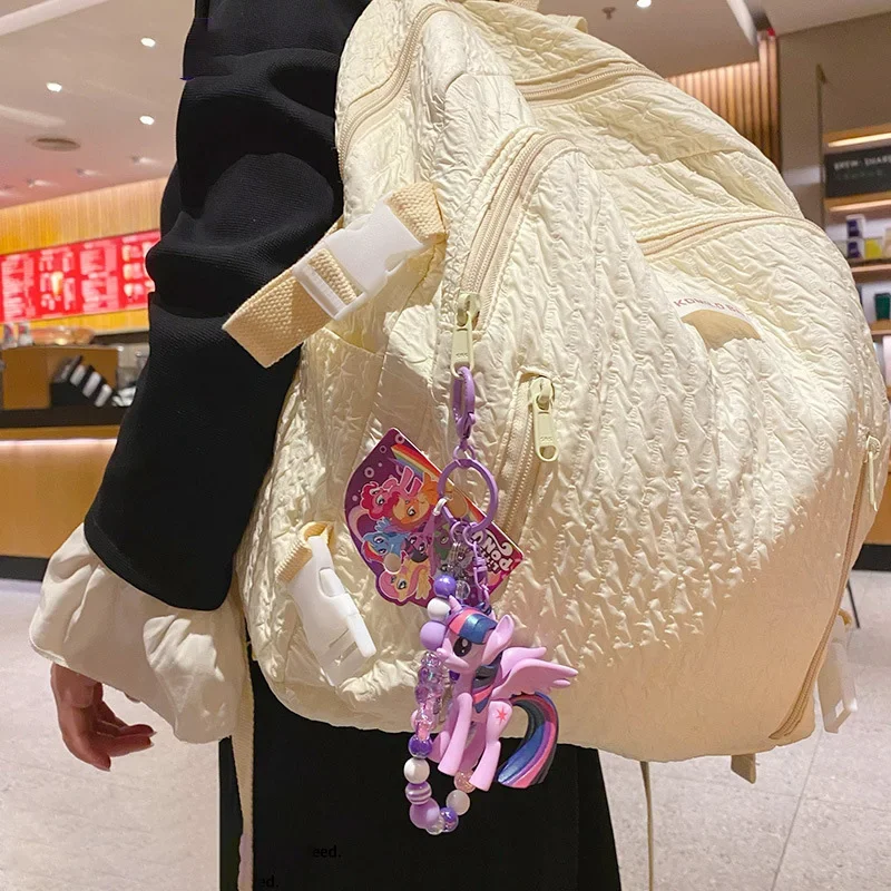 ลิตเติ้ลโพนี่ เรนโบว์แดช พิ้งกี้พายพวงกุญแจลูกปัดโลหะโซ่ลิงค์กระเป๋าเป้สะพายหลังเสน่ห์น่ารักอะนิเมะโรงเรียนของขวัญ