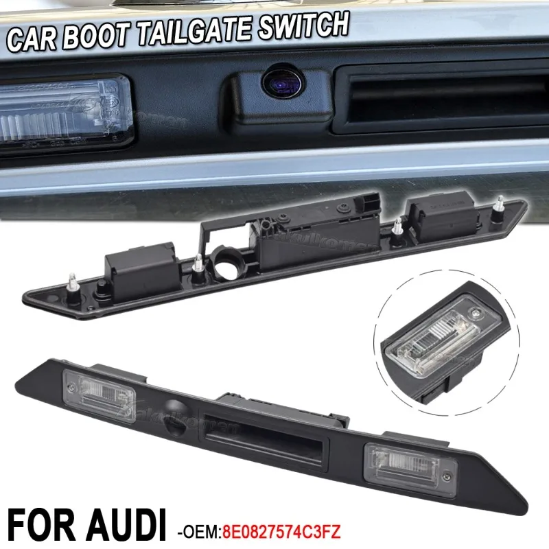 

Rear Trunk Tailgate Handle with License Plate Light for Audi A3 A4 A5 A6 A8 Q7 RS4 S4 S6 Replace OE 8E0827574C3FZ 8E0827574C