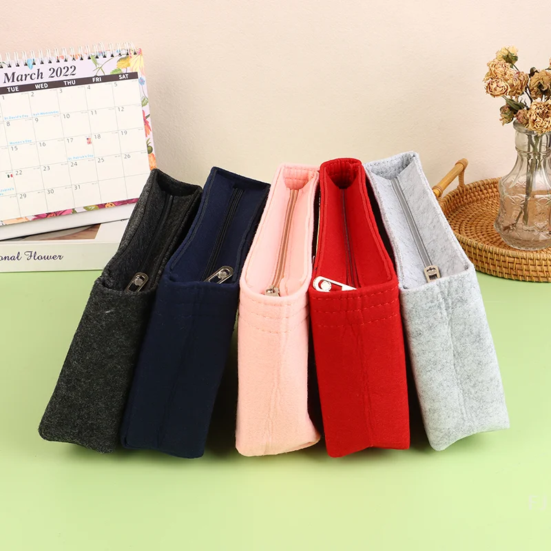 [YUFelt Insert Bag Fits For Cosmetic Bags Handbag Liner Bag Felt Cloth Makeup Bag Support Travel Portable Insert Purse Organizer