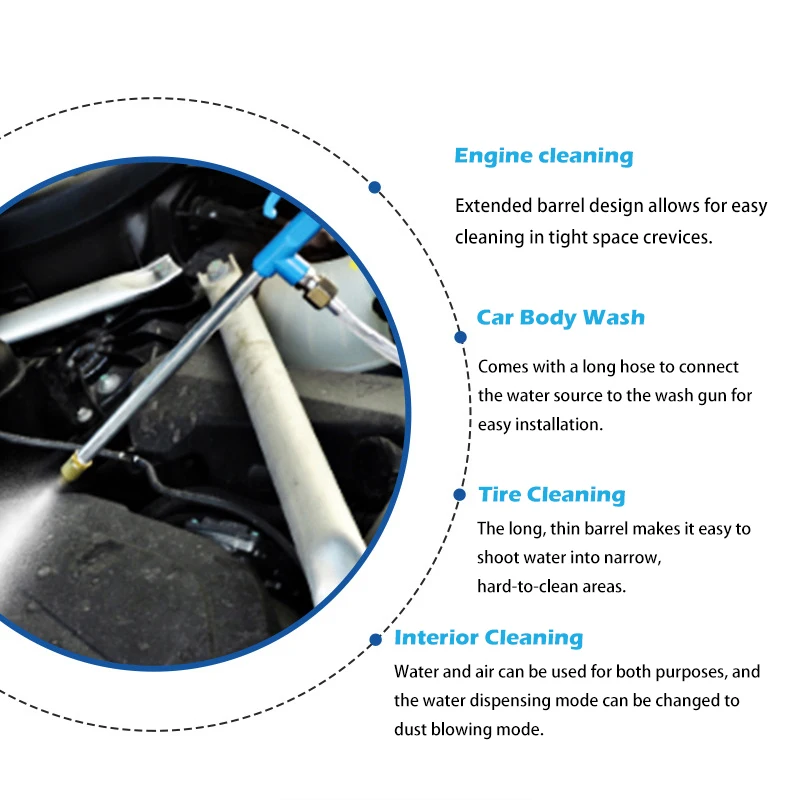 Imagem -04 - Dupla Finalidade Automotivo Motor Óleo Passagem Pistola de Limpeza com Mangueira Limpeza Desengordurante Spray Tool Sifão Spray Gun Kit