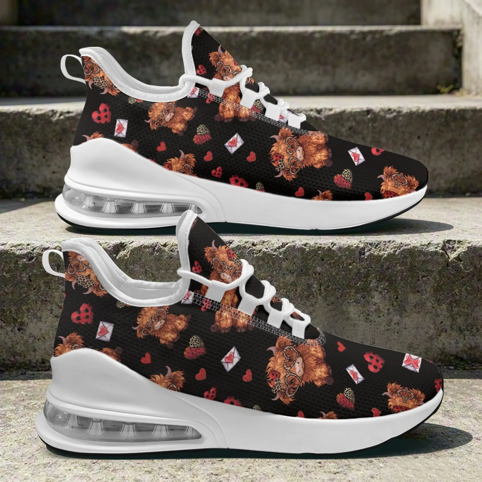 PENSTROLL Yaks Hearts Breathable Athletic Sneakers for Women Running Mesh & EVA Mesh Dress Sneakers Women Sports Shoes