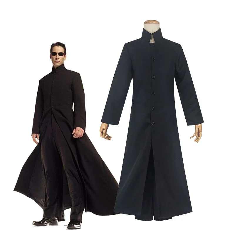 Classic The Matrix Neo Cosplay Costumes Black Trench Pants Uniform Party Halloween Carnival Party Costumes Masquerade Suit New A