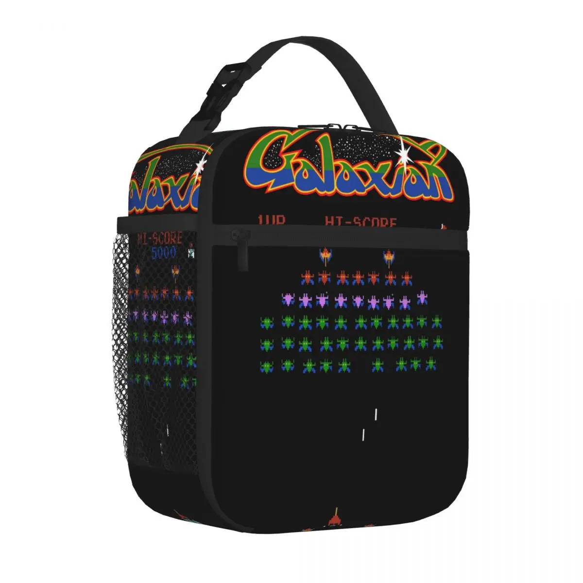 Hot Sale Arcade Galaxian Space Invaders Video Game Retro Vintage Abstract Durable Lunch Bag Boating Trip Camping Lunch Bag