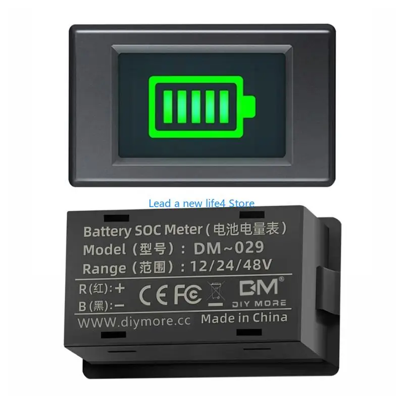 Y55E Indicador capacidade da bateria DC5-50V Ácido chumbo Lithium LIFEPO4 Voltímetro motocicleta