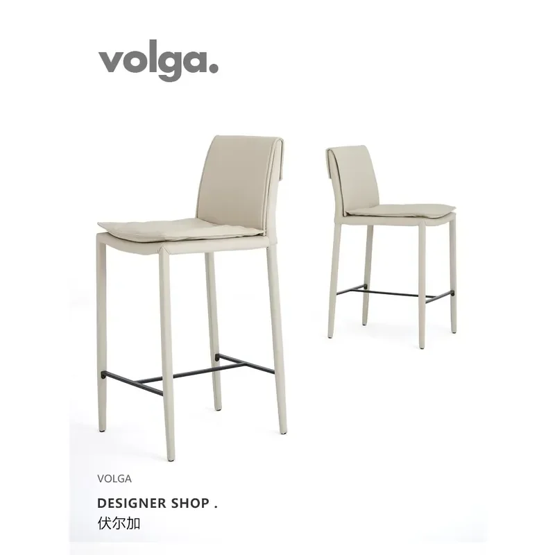 Volga | Italian minimalist bar chair Home high chair Designer backrest chair Sitting height 75 high stool