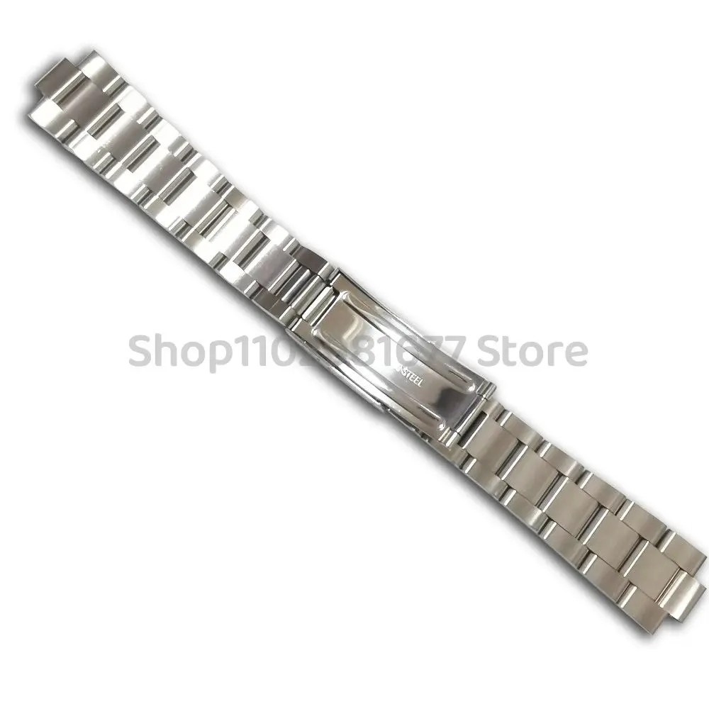 18mm 19mm 20mm 316L Stainless Steel Silver Vintage Oyster Curved End Watch Band Strap Fits for RLX 1501 5500 16033 16013