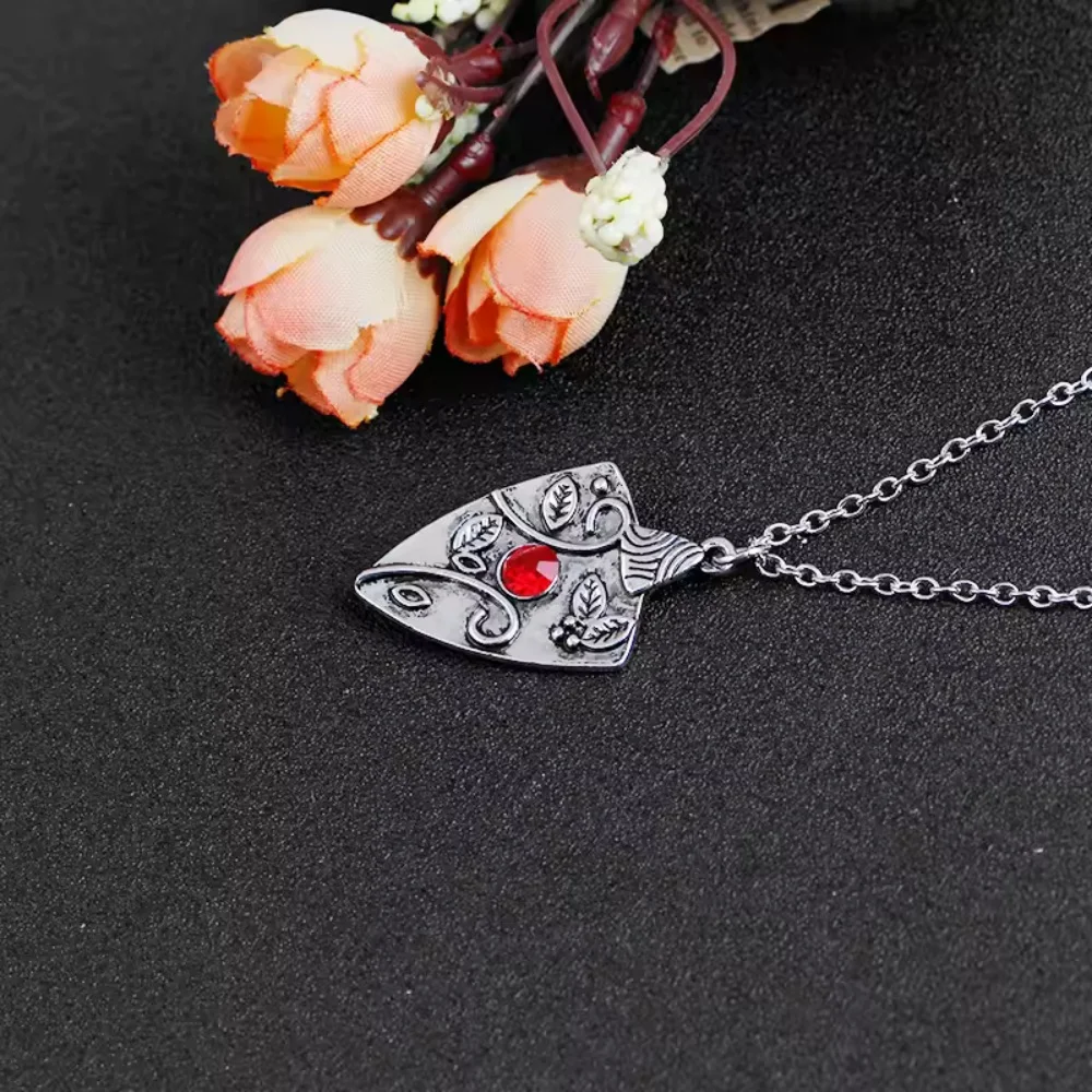 The Vampire Diaries Necklace Vintage Katherine Pendant Fashion Movie Jewelry Cosplay For Women Red Zircon Talisman Necklace