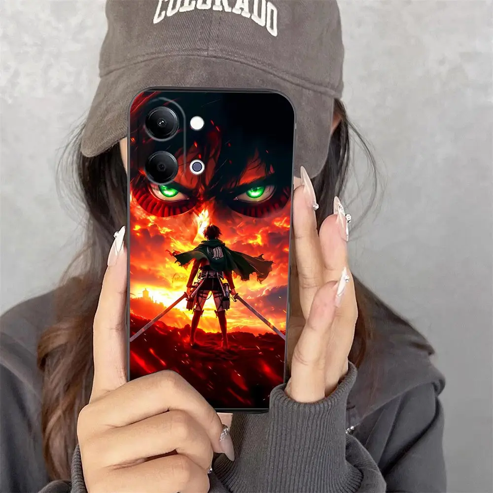 Phone Case For VIVO Y03 Y04 Y05 Y15S Y17S Y19S Y20 Y21 Y22S Y27 Y28 Y31 Y31D Y35 Y36 Y38 Y50 Y400 Cover Anime A-Attack On Titan