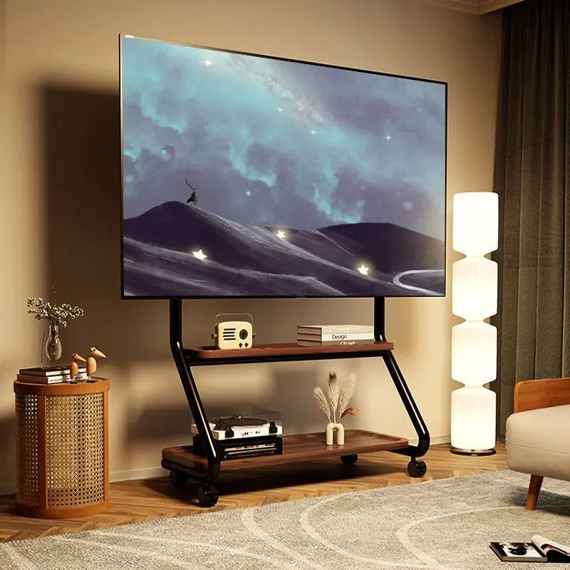 

TV floor bracket movable vertical art cart with wheels 55/65/75 inch bracket
