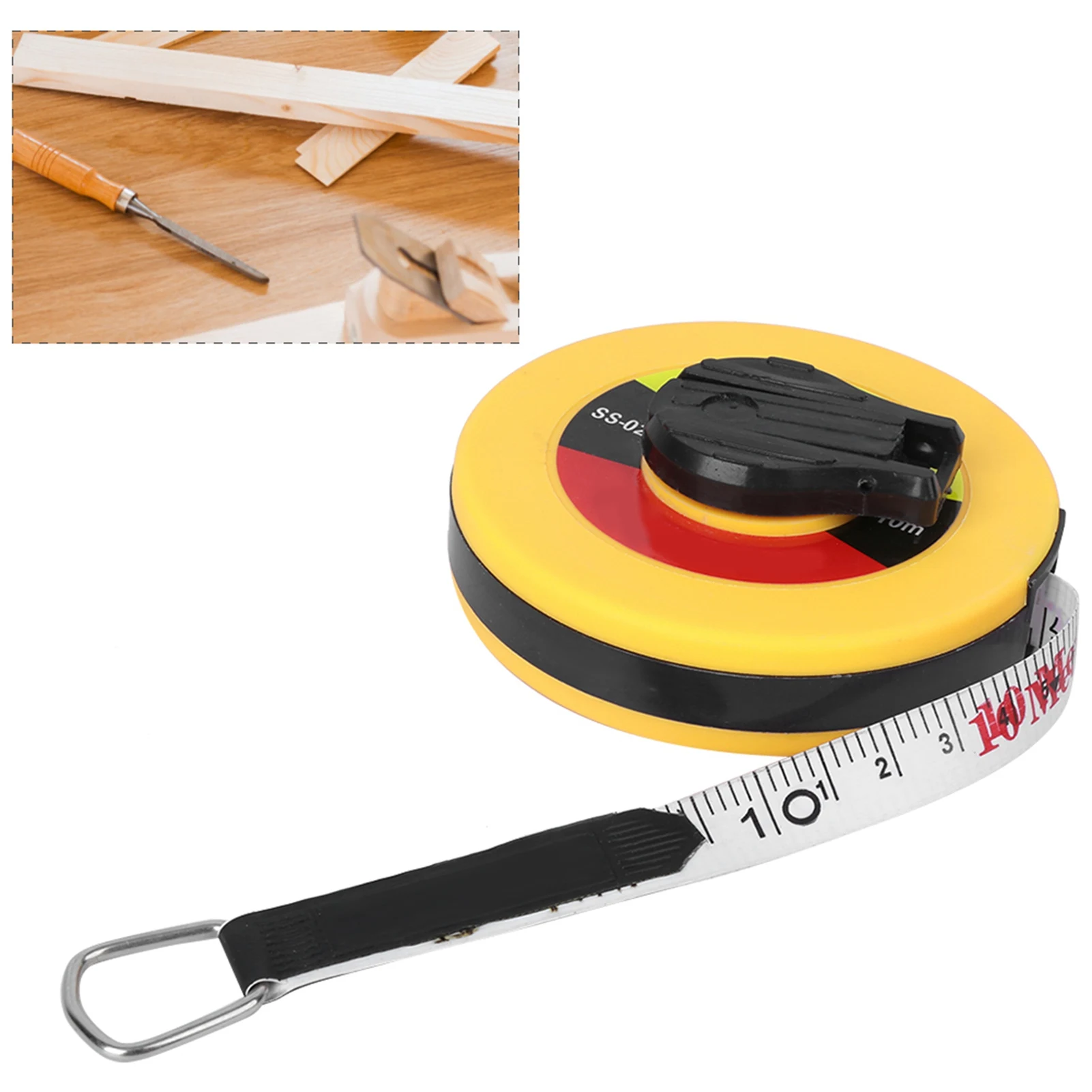 10-30m Fiberglass Tape Measure Open Reel Survey Tape Long Measuring Tool for Construction Building Land Survey