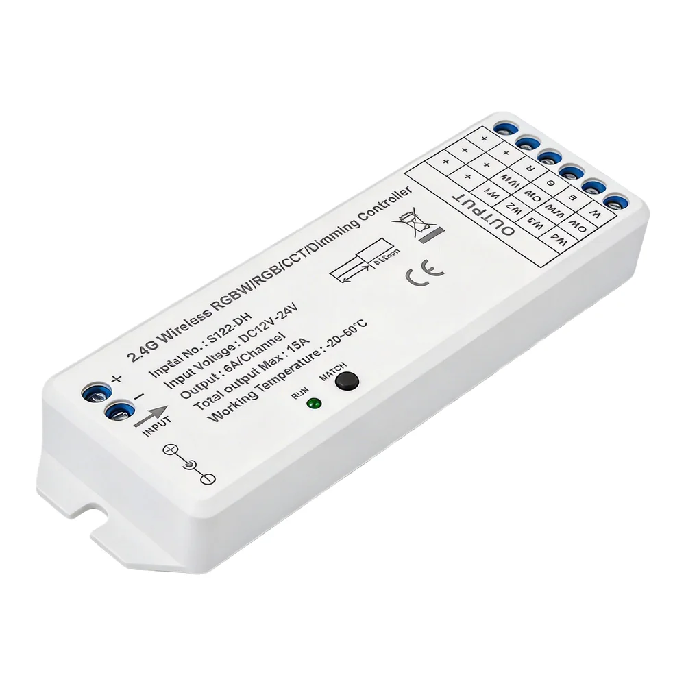 2.4G RF Wireless Full Touch Dimmer Remote Compatible with LED Drivers Supporting or 0 10V Dimming Protocols and CCT Output