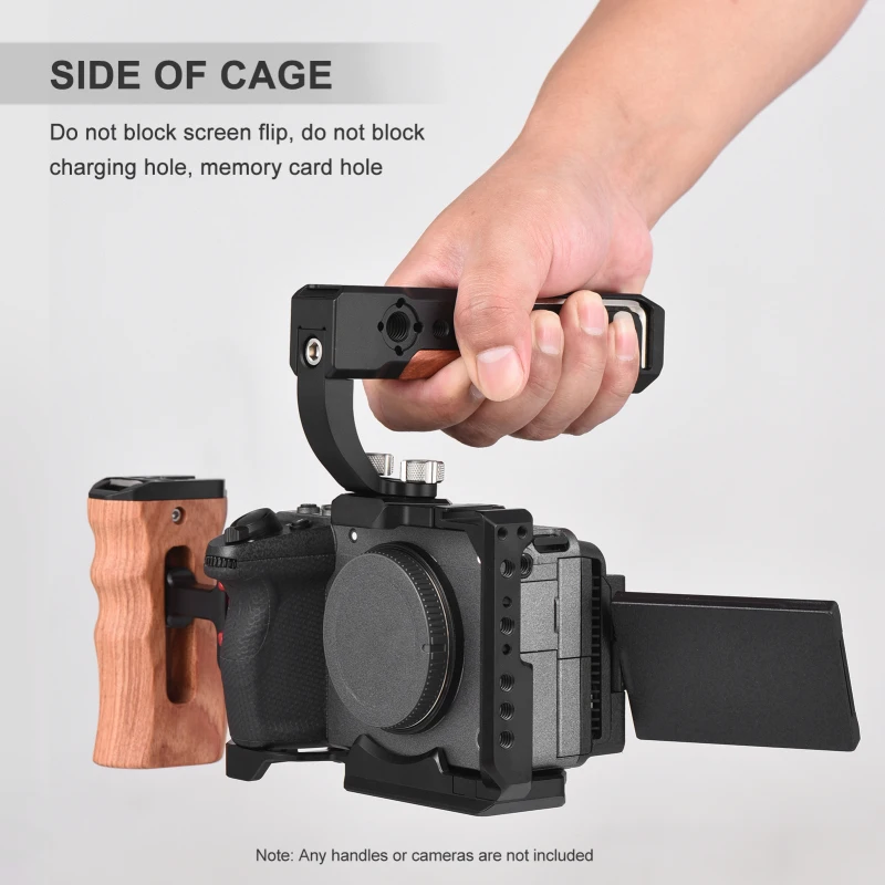 Handheld Camera Cage Aluminum Alloy with Cold Shoe Mount Numerous 1/4in And 3/8in Threaded Holes FOR SONY FX3/ FX30 Camera