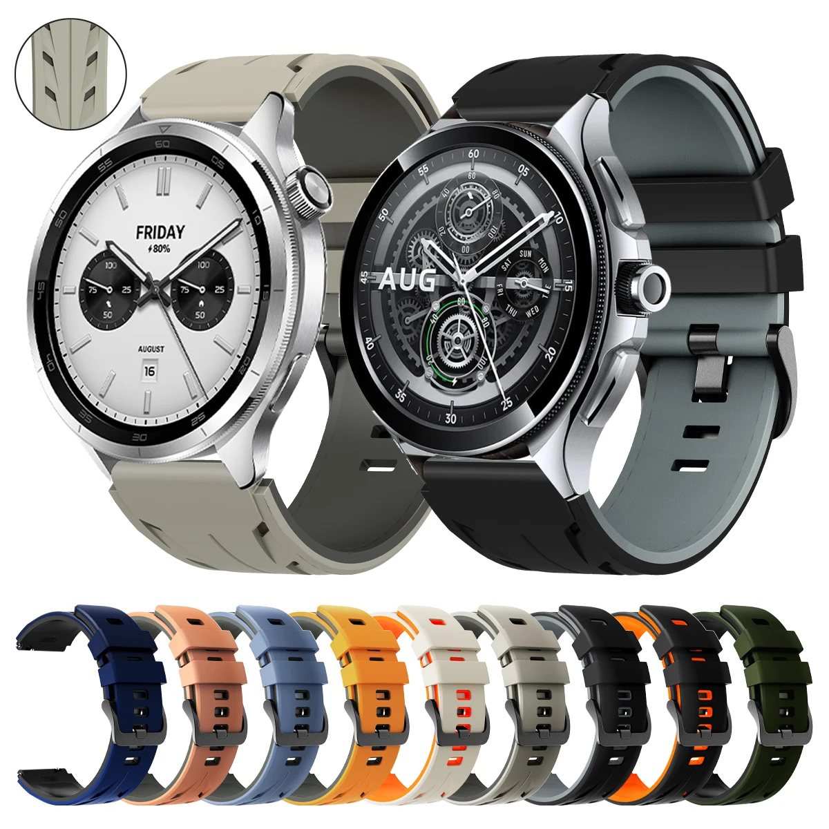 Pulseira de silicone de 22mm para xiaomi watch 2 pro/s4 sport s3, pulseira para mi watch color 2/s2 s1, pulseira ativa à prova d'água
