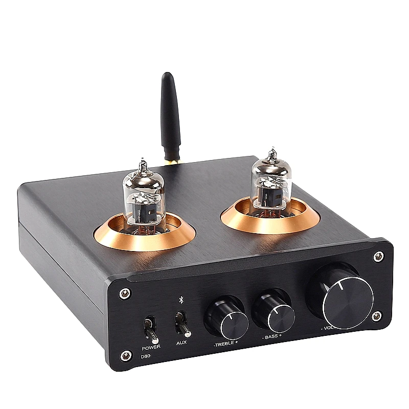 

D80 audio enthusiast TPA3221 digital 2.1 amplifier 5.0 Bluetooth APTX-HD electronic tube 6J1 electronic tube preamplifier