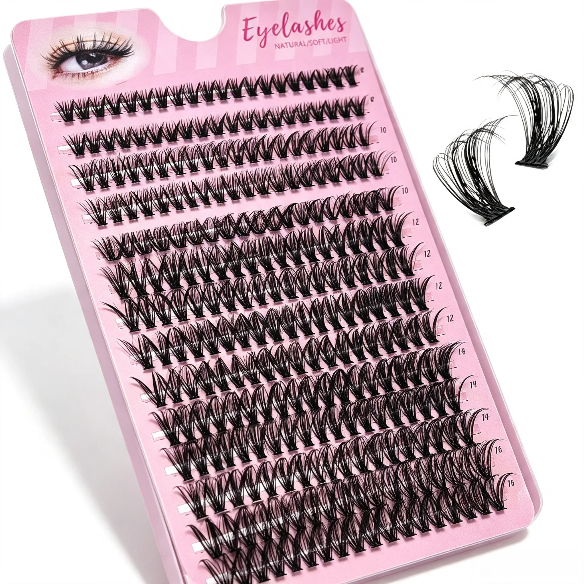 40D Wimpernbüschel 280 Stück DIY Wimpernverlängerung Volumen Individuelle Flauschige Weiche Künstliche Wimpernbüschel Make-up-Tool
