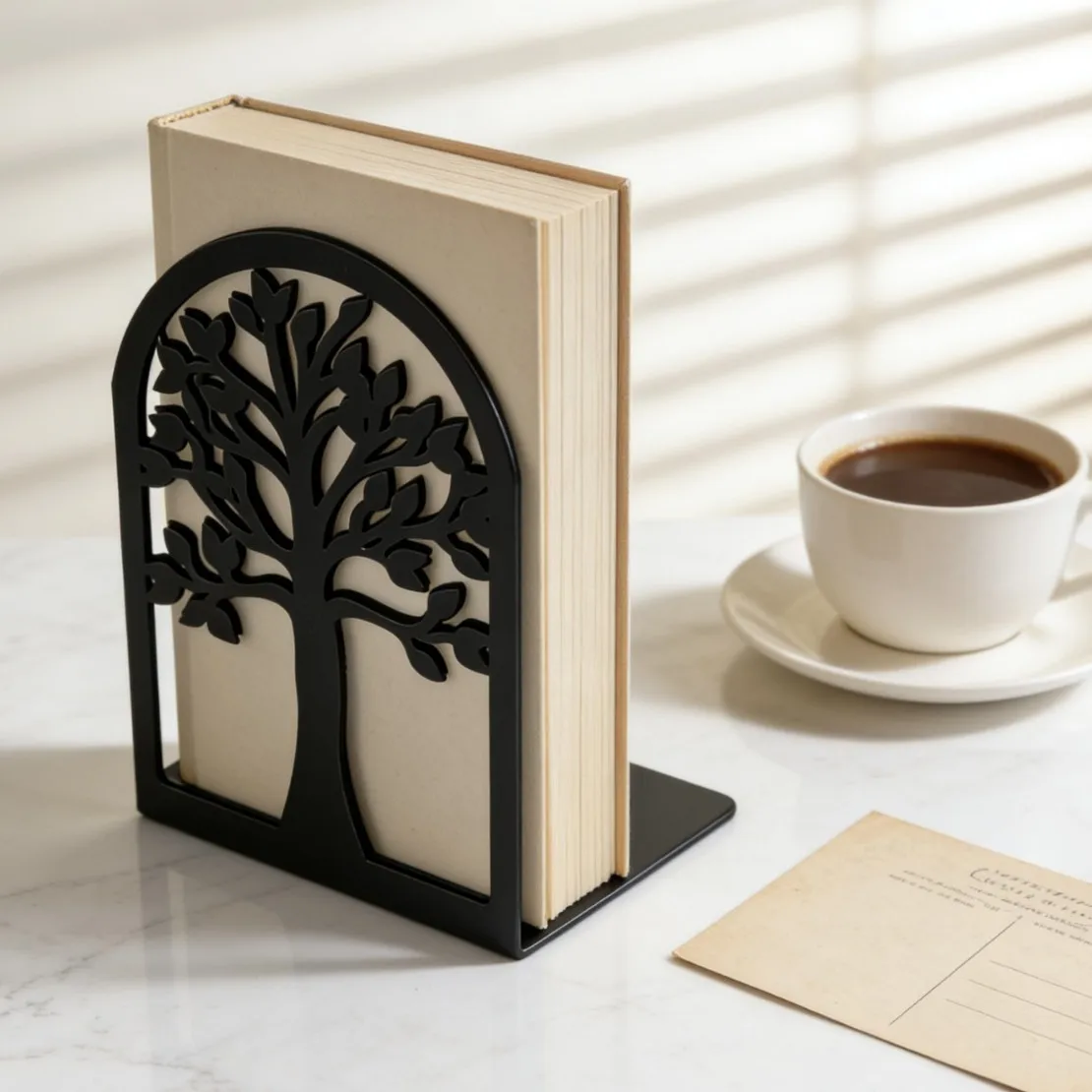 Round Head Tree Baffle Book Relies on Creative Book Baffle Book Holder Simple Metal Book Stand Office Decor Bookends