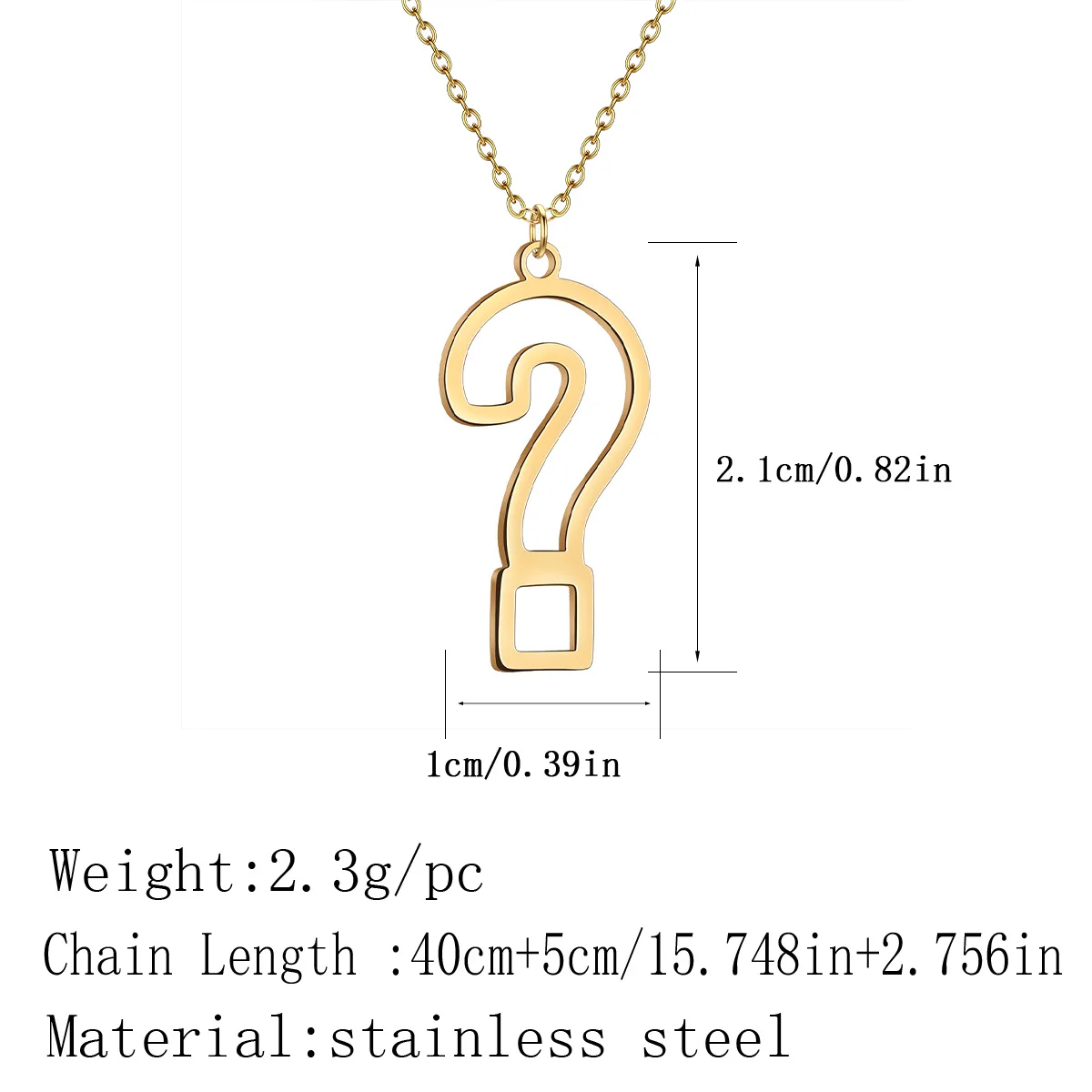 Kinitial Stainless Steel Necklace For Women Men Hollow Question Mark Pendant Necklaces Choker Fashion Jewelry