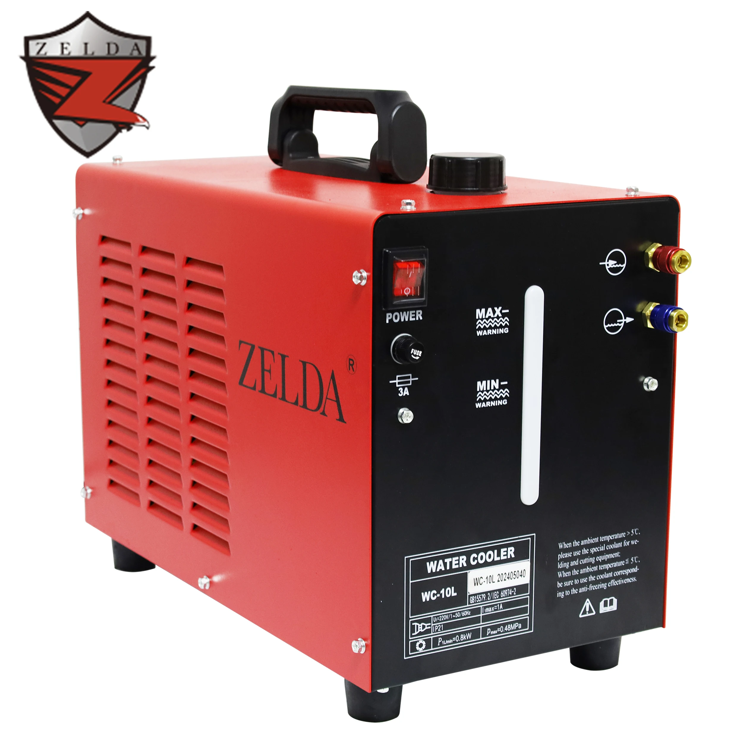 ZELDA Single Phase 220V WC-10L Water Cooler Machine for TIG AC DC Welding Machine 10L tank Water Cooler