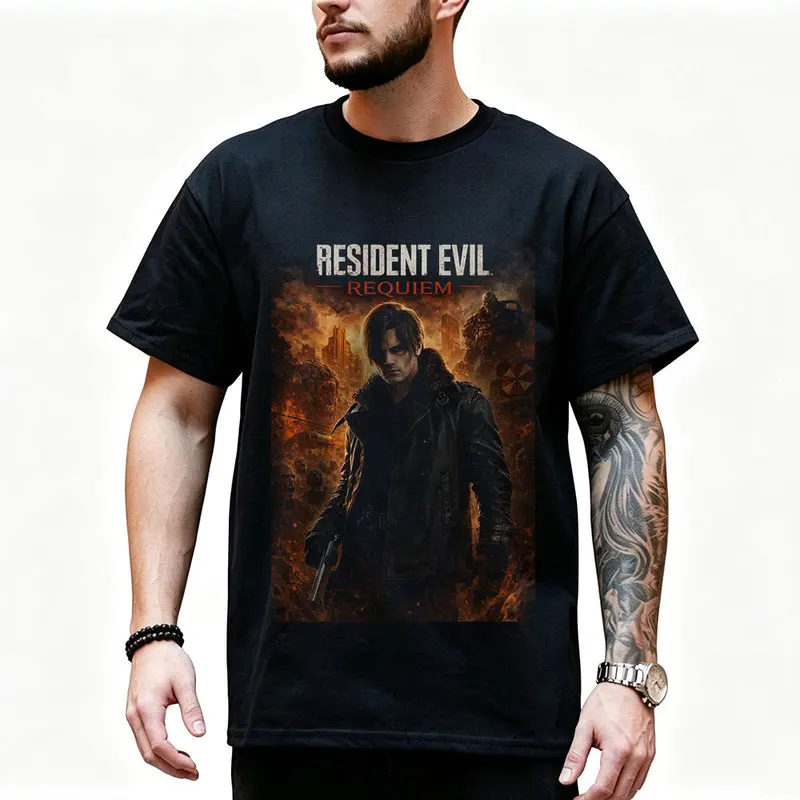 Vintage Resident Evil Nemesis Unisex T‑Shirt Biohazard Survival Horror Game Graphic Print Tee Retro Dark Gamer Streetwear Tops