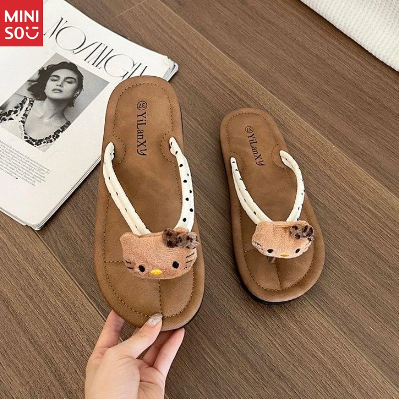 Miniso 2025 Women's Flip Flops, Soft Sole Sandals for Beach & Casual Wear