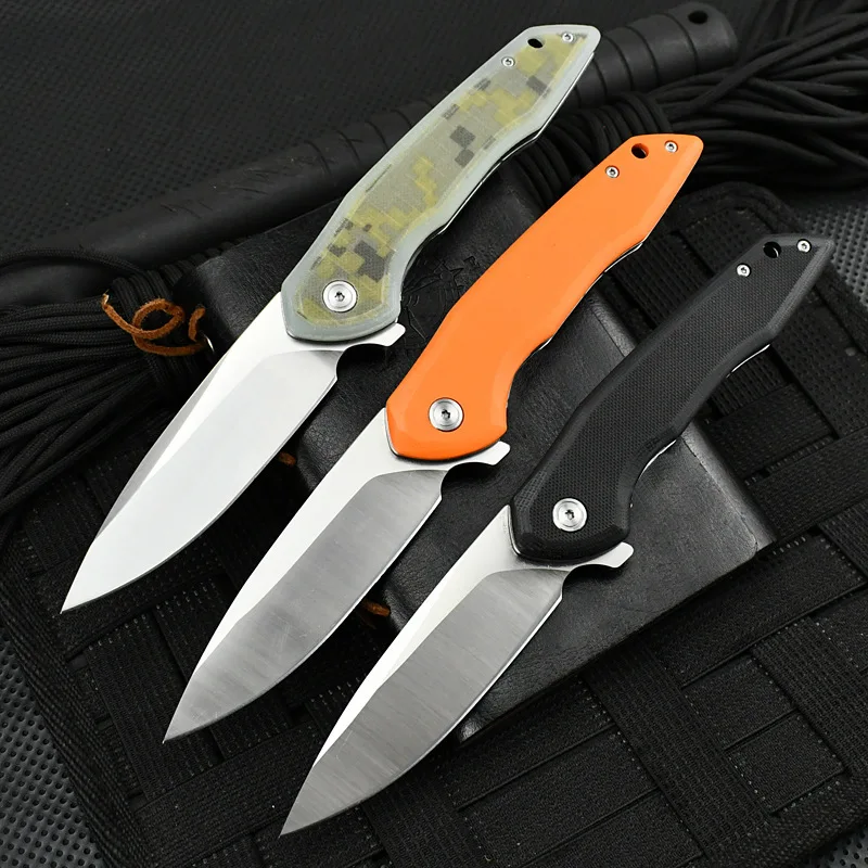 

High Hardness Outdoor Camping Folding Pocket Knife 5CR18mov Blade G10 Handle Hunting Survival Tactical Utility Knives EDC Tools