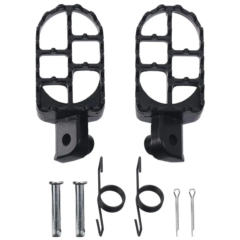 Black Dirt Bike Foot Pegs Aluminium 110x49mm(4.33x1.93in) Dirt Bike Footrest Mounting Dimension 22mm(0.87in)