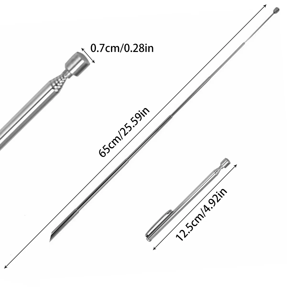 Telescoping Magnetic Grabbers Flexible Magnetic Pickup Tool 1.5LB Extendable Magnet Pick Up Rod for Car Repair Garage Gadget