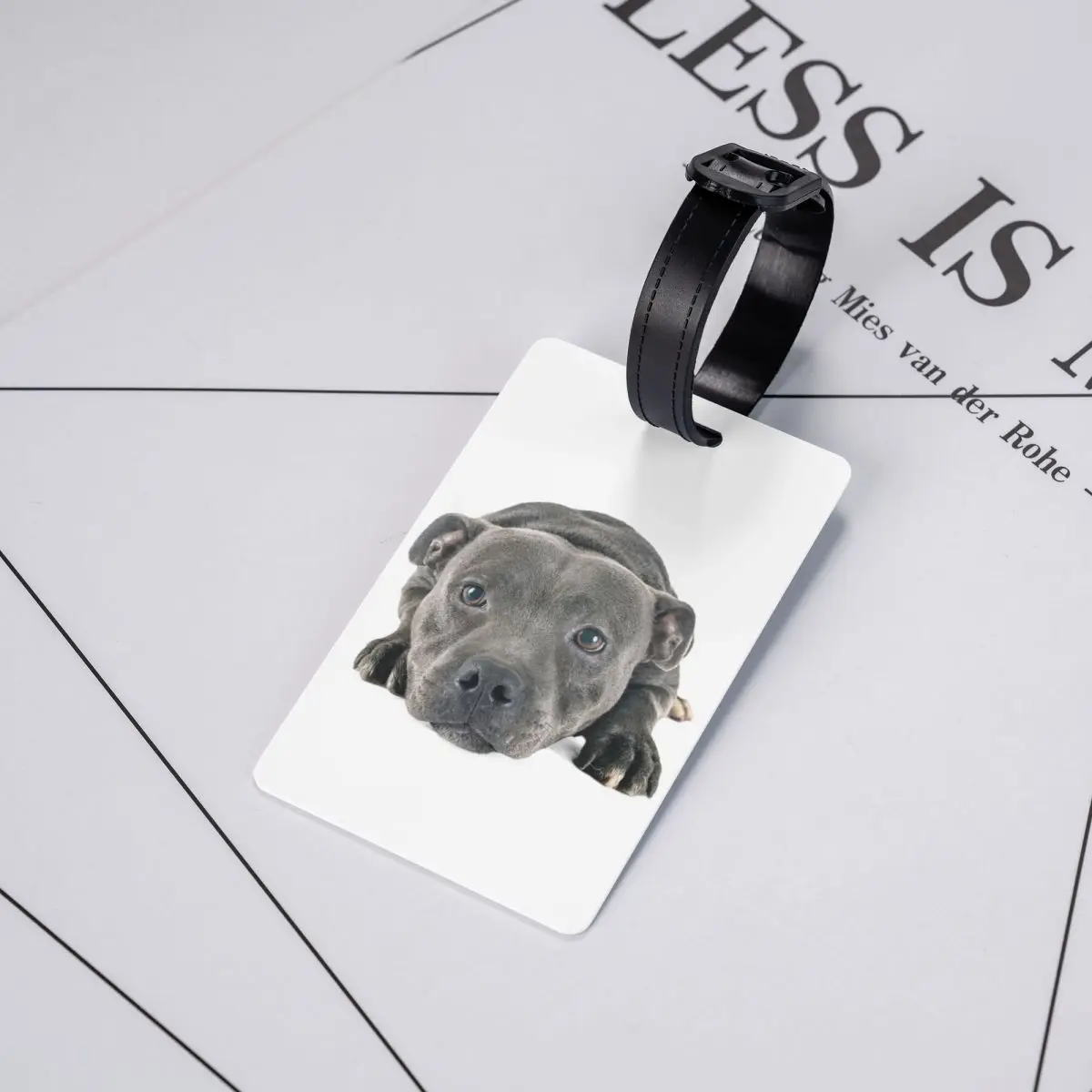 Etiquetas de equipaje personalizadas para maletas, cubierta de privacidad, etiqueta de identificación, Staffordshire Bull Terrier