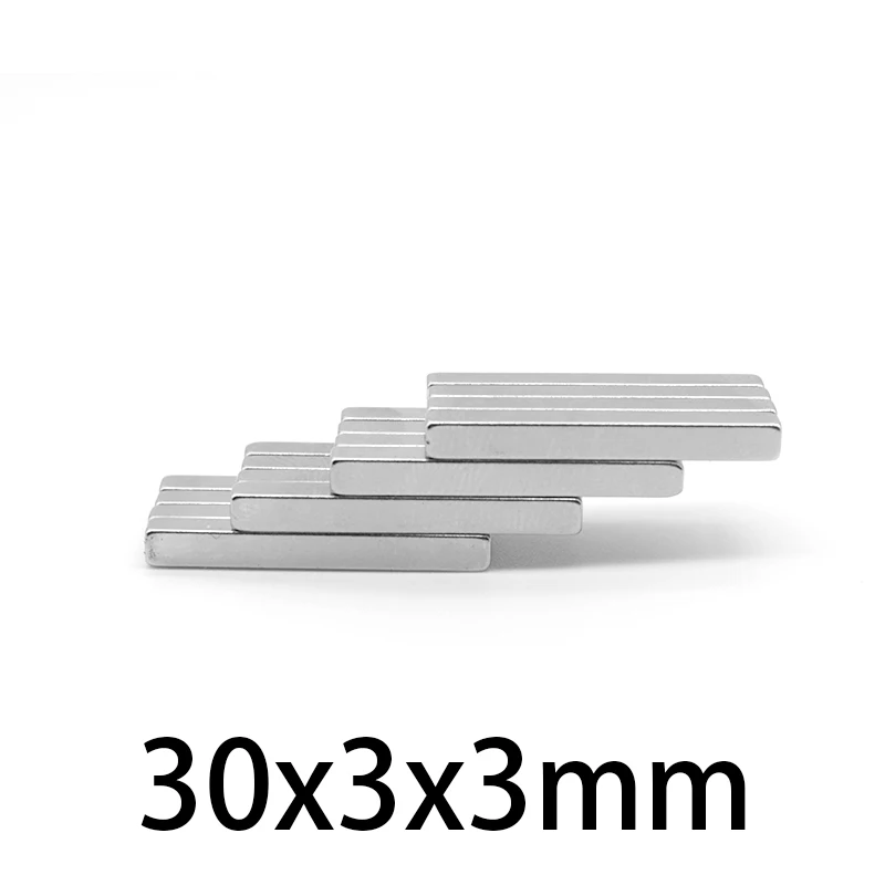30x3x3mm Super Strong Neodymium Rectangle Block Magnets 30mm x 3mm x 3mm N35 Rare Earth Ndfeb Magnet 30*3*3mm
