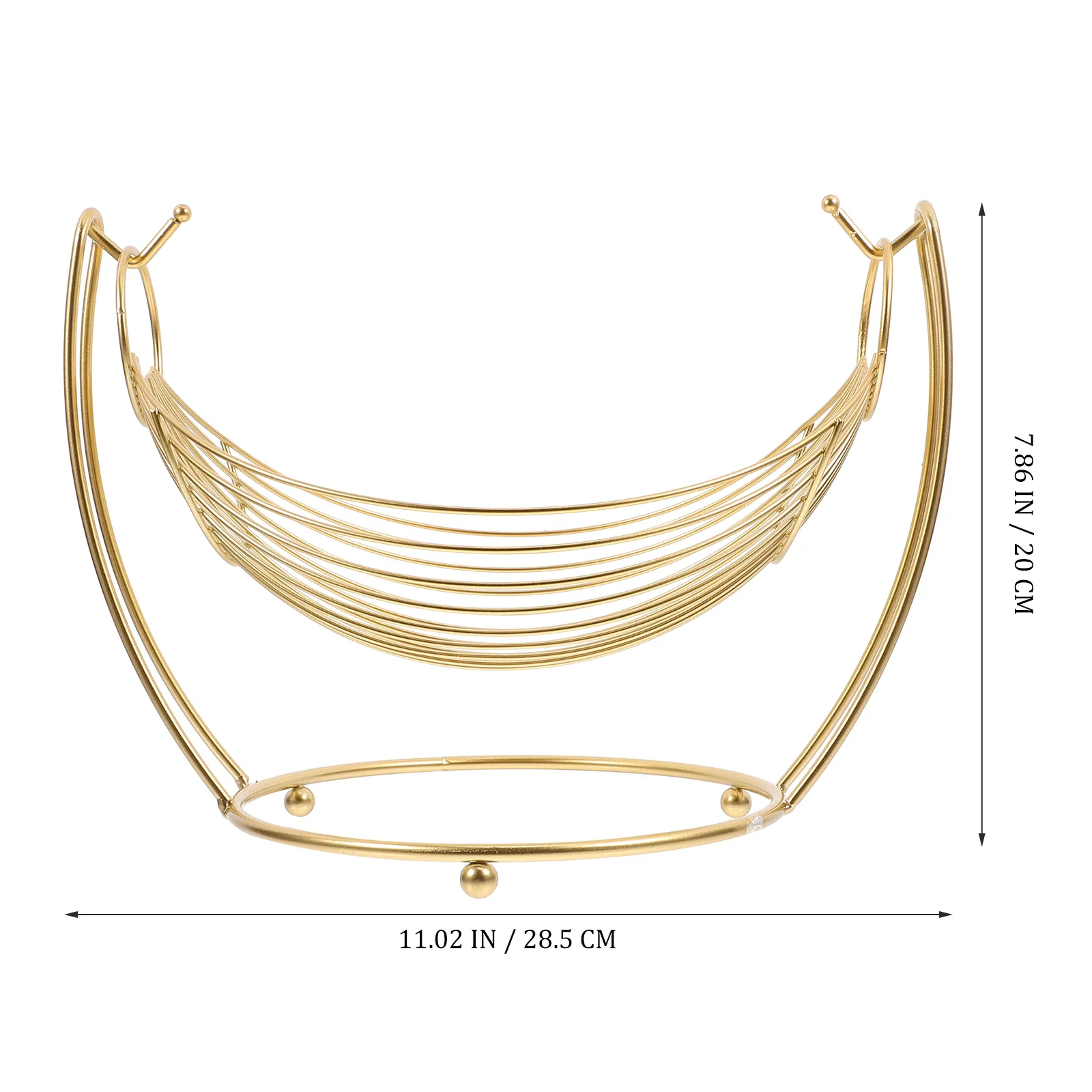 

Metal Wire Fruit Basket Hollow Out Countertop Container Snack Organizer Elegant Storage for Living Room Kitchen